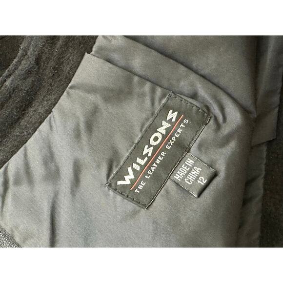 Vintage Wilsons The Leather Experts Black Suede Short Pencil Skirt Skirt Size 12 - Picture 5 of 7